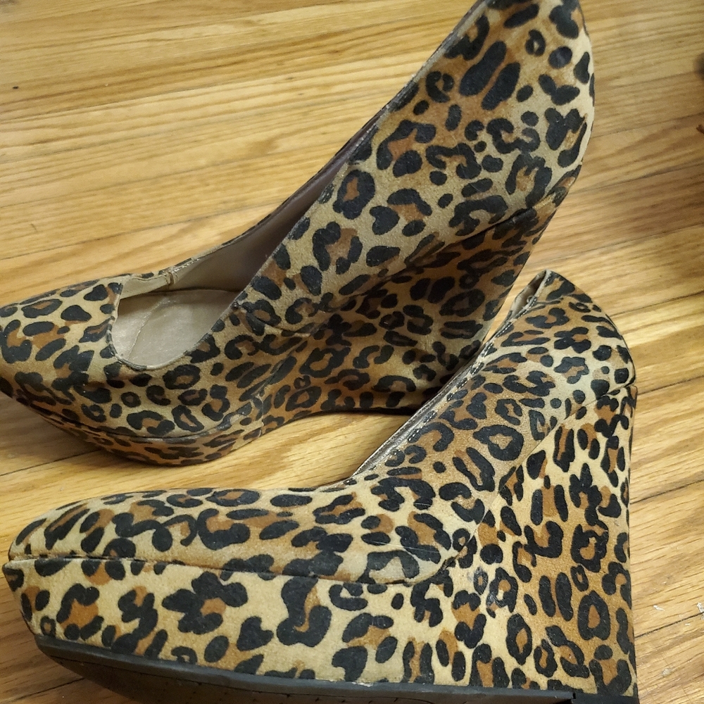 Cheetah print wedges